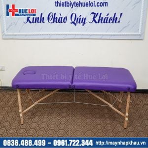 Giường massage trị liệu gấp gọn chân gỗ