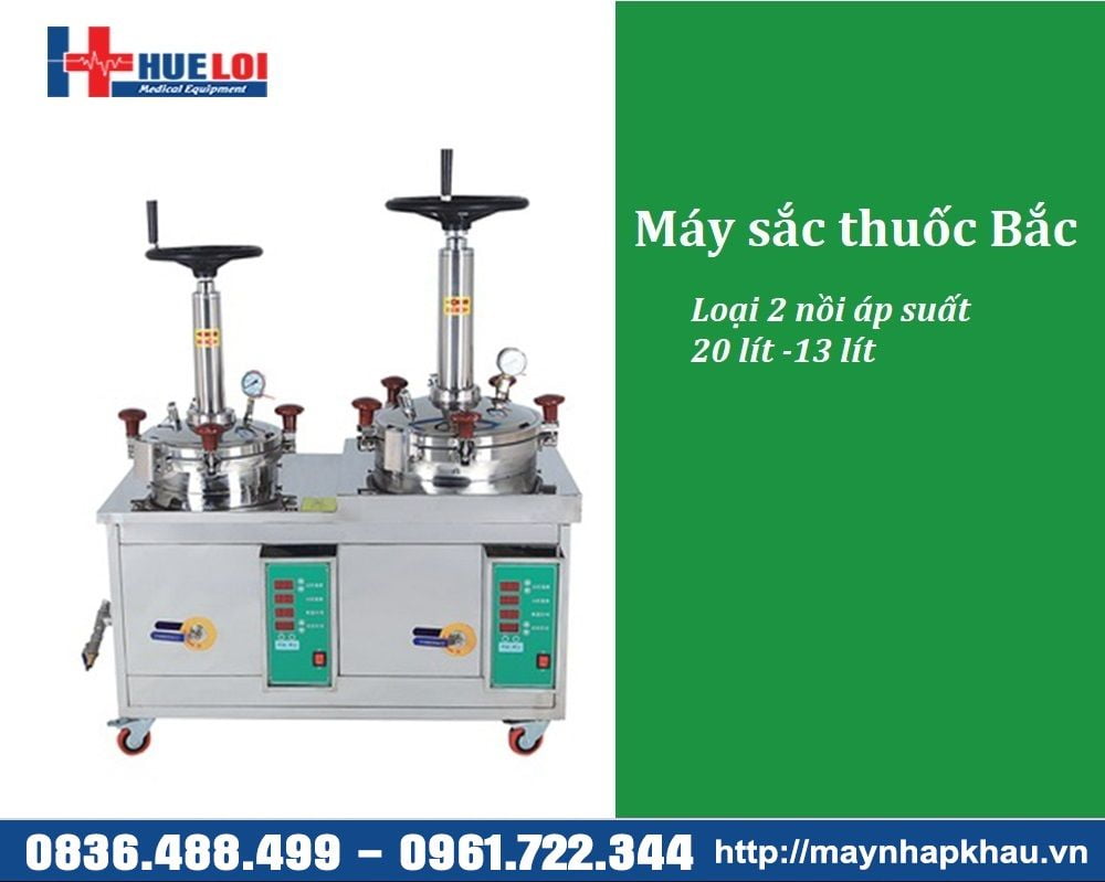 Máy sắc thuốc áp suất cao loại 2 nồi đun