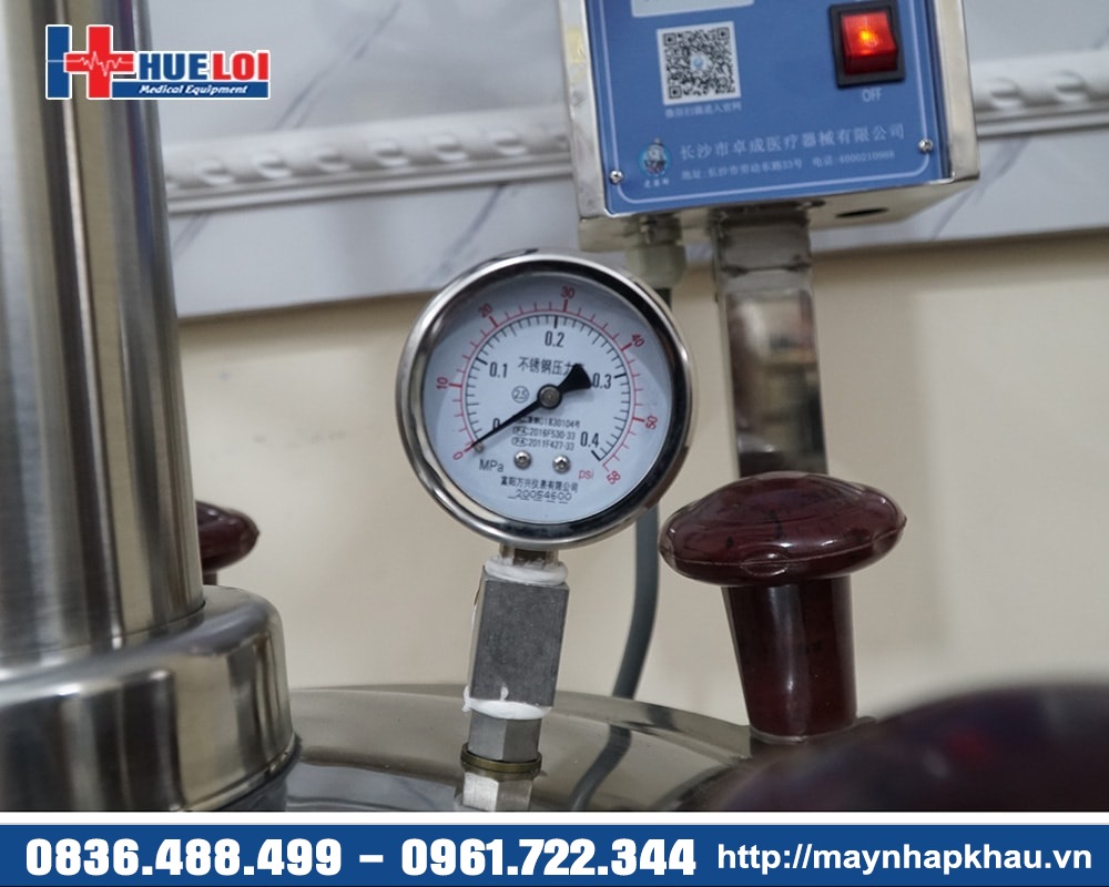 đồng hồ đo áp suất trong nồi của máy sắc thuốc áp suất cao